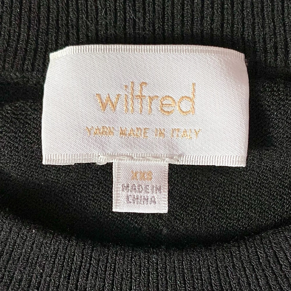 Aritzia Wilfred Free Italian Knit Sweater Perforated Shoulders black XS XXS - Picture 2 of 16